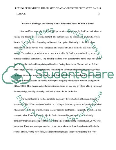 The Making of an Adolescent Elite at St. Pauls School