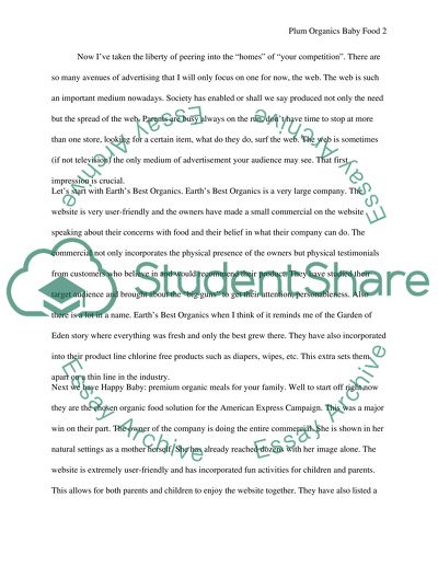 Plum organics baby food:marketing campaign proposal