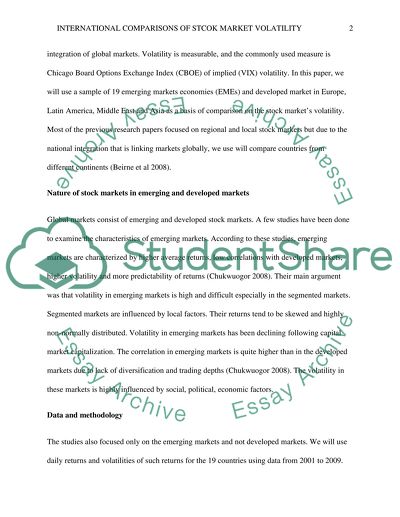 International Comparisons of Stock Market Volatility