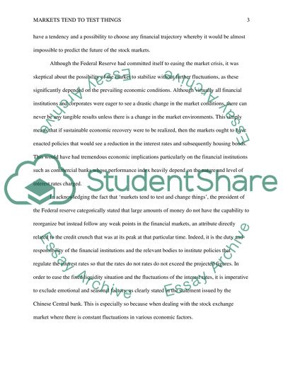 Financial Markets Under Different Economic Situations