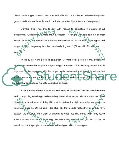 Multiculturalism and Citizenship Education