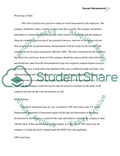 Recent Situation of Sexual Harassment