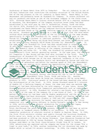 History of Development of Exxon Mobil