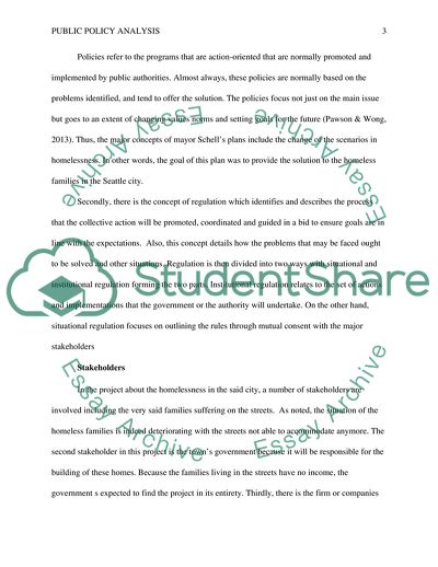 Public Policy of Homelessness Issue