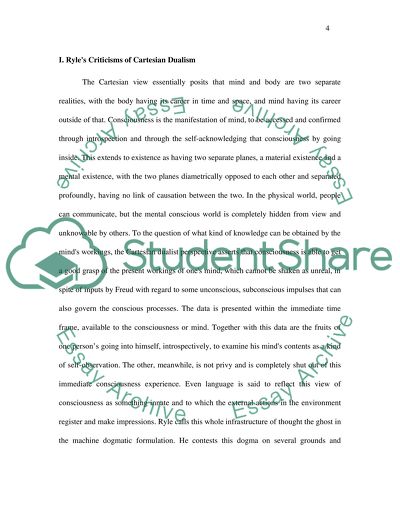 Ryles Criticisms of Cartesian Dualism