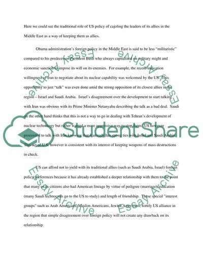 US policy in the Middle East