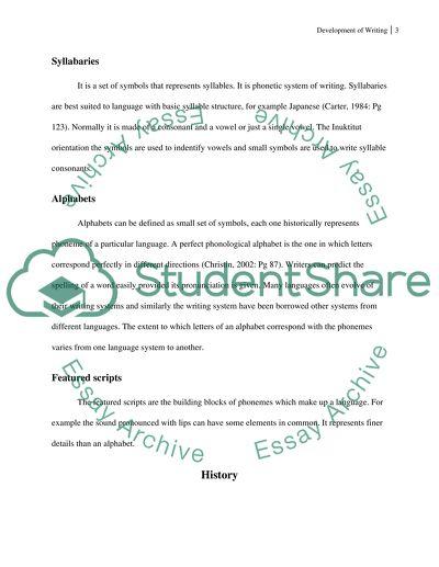 Development of Writing