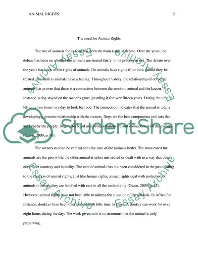 The Need for Animal Rights