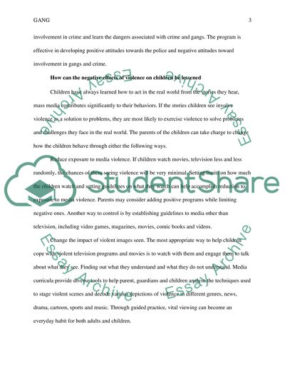 Gang Violence, Educational Initiatives, Local Initiatives