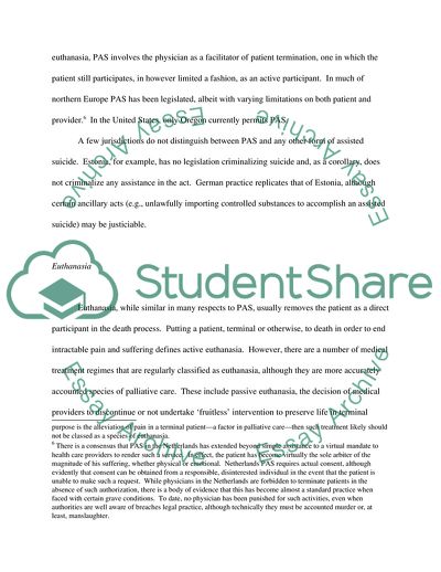 Euthanasia and Physician Assisted Suicide - Morally and Professionally Repugnant Activities