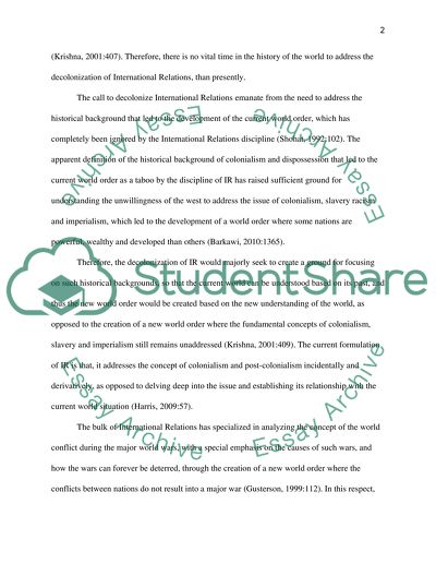 Decolonizing International Relations