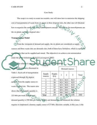 Assignment 4: Case Problem Stateline Shipping and Transport Company