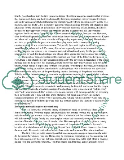 Comparison between Marxism and Neoliberalism