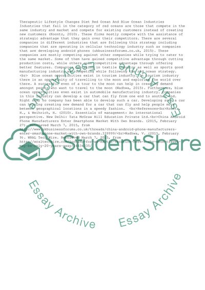 Name three industries that are currently red oceans Where do blue ocean opportunities exist