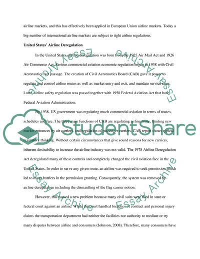 The History of Deregulation of Aviation in the Airline Industry