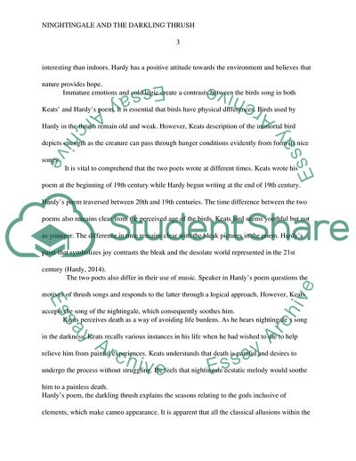 Ode to a Nightingale by John Keats and The Darkling Thrush by Thomas Hardy