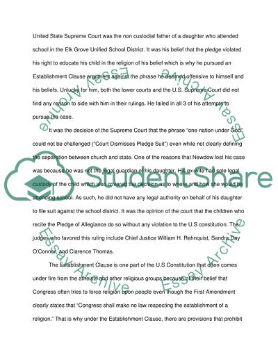 Pledge of Allegiance and Freedom of Religion