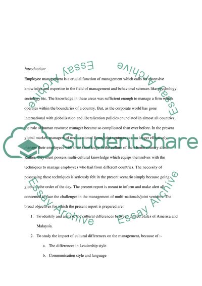 Cross-cultural Issues in International Management