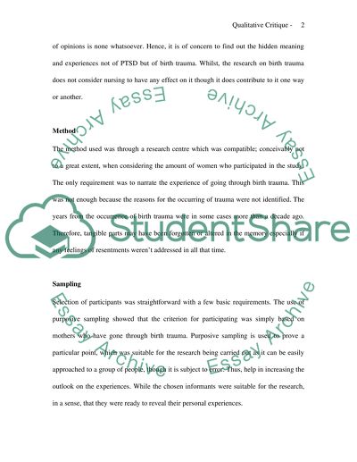 An Analysis of Birth Trauma: In the Eye of the Beholder Study by Beck