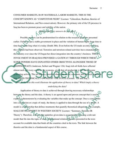 Summary for Iraq Politics Paper