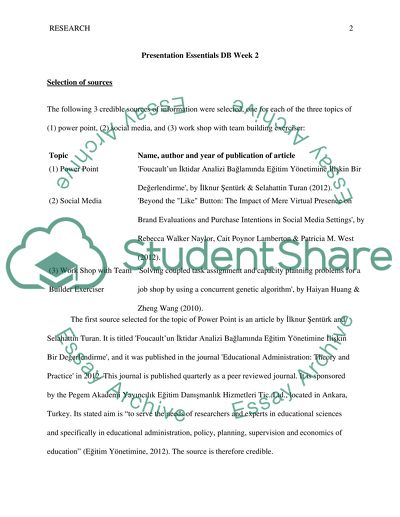 The Credible Sources of Information