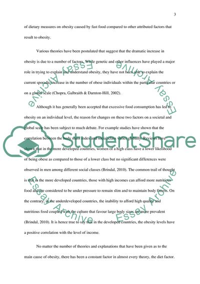 Effects of Fast Food on Obesity