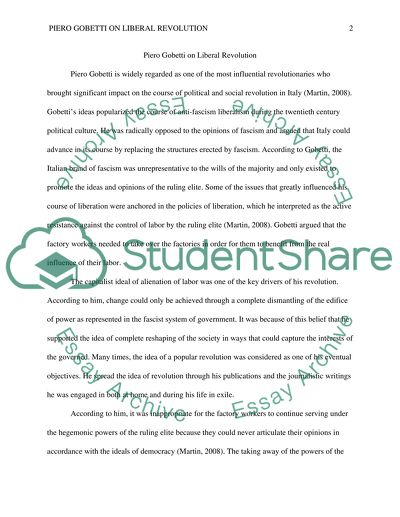 Piero Gobetti on Liberal Revolution