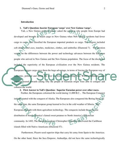 Diamonds Guns, Germs, and Steel