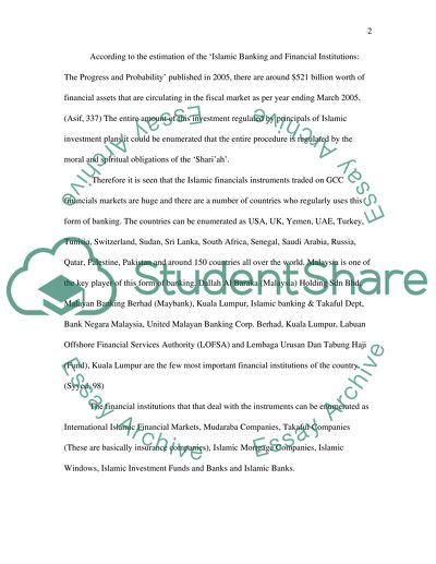 Islamic Financial Instruments on stock markets in GCC