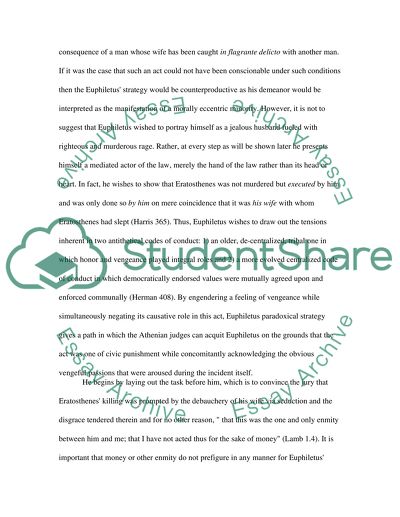 Civic Punishment or Private Revenge: The Case against Euphiletus