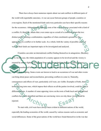 Main Causes of War, Political Differences and Violence