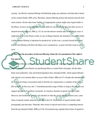 Library Science: Internet Filtering