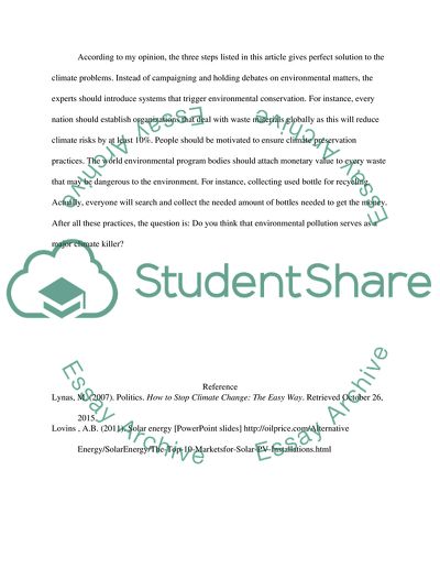 How to stop climate change