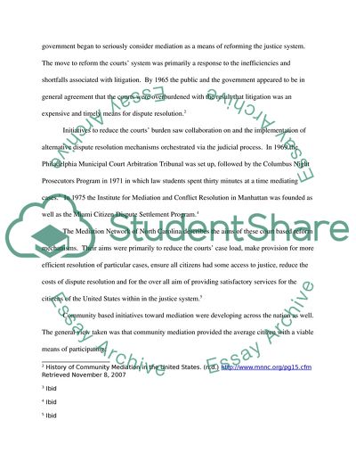 Mediation Programs in the US