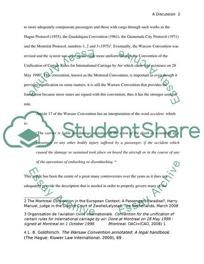 Warsaw Convention in the ourt Systems