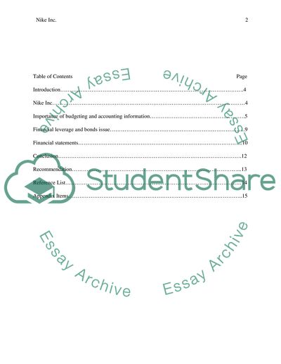 Finance and Accounting: Nike Inc