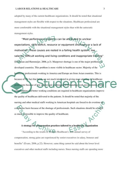 How labour relations influence to improve the quality of health care