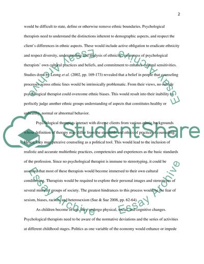 The Impact of Race, Gender, and Political Views on Psychological Counseling