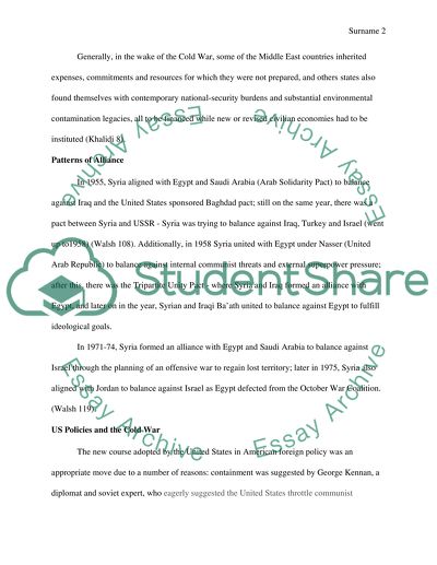 The impact of the Cold War on the Middle East