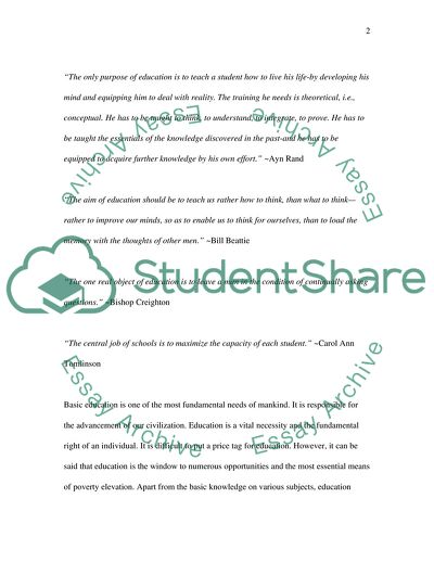 What is the purpose of education in general