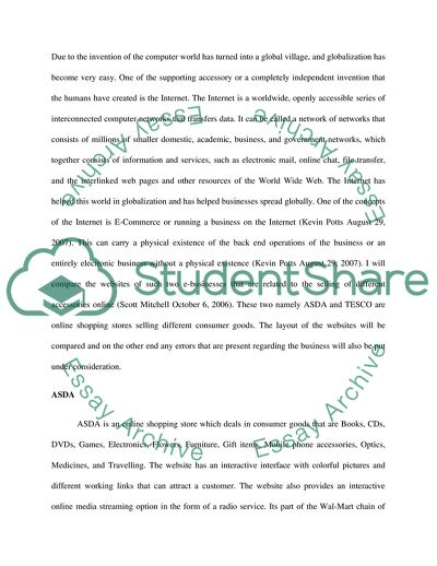 Contrast between ASDAs and Tescos Websites