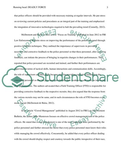 Deadly Force - Research Paper