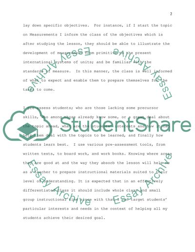 Differentiation in Mathematics Lessons