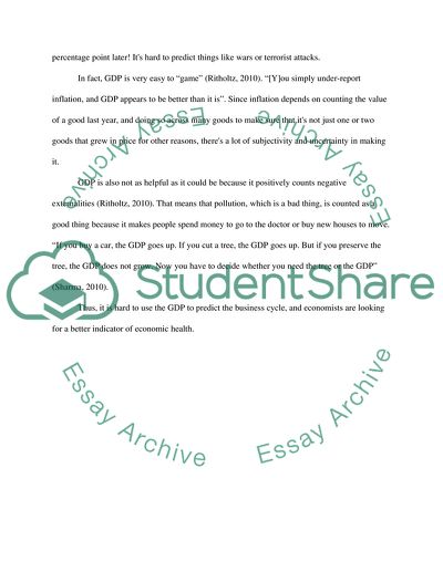 Measuring Economic Health Memo