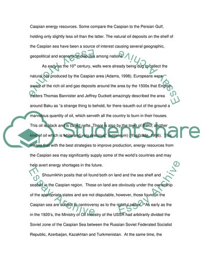 Analysis of Caspian Sea Oil Controversies Article