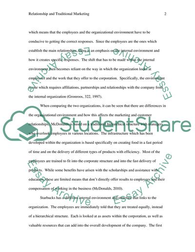 Relationship and Traditional Marketing