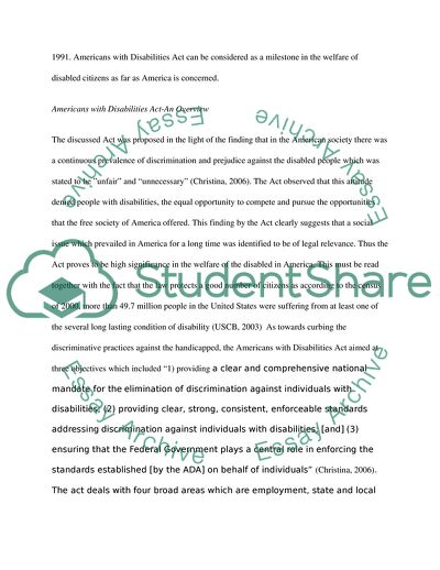 American with Disabilities Act of 1988