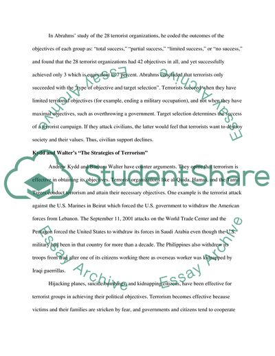 The Strategies Of Terrorism