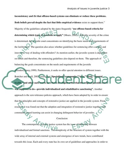 The Issues in Juvenile Justice