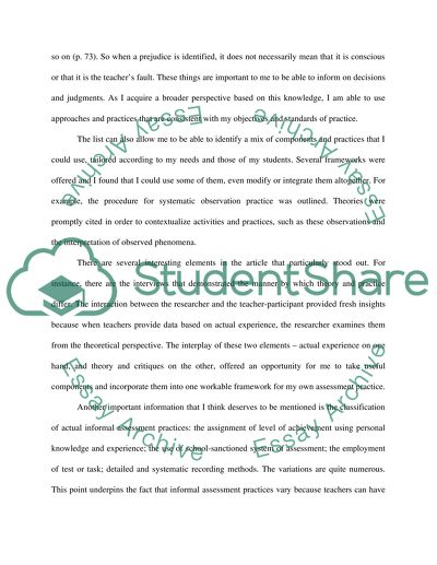 Anne Watson on Teachers as Informal Assessors